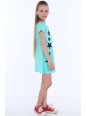 Girls\' dress with stars, mint NDZ8244 - Online store - Boutique